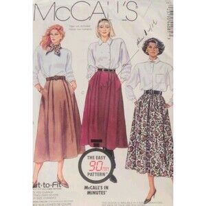 Vtg McCalls 4408 SEWING Pattern 1980s Skirt Set Cut-To-Fit Sizes 8-10-12